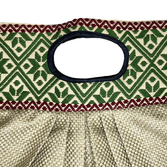 Boho Fabric Clutch Bag Purse Handbag Woven Lightweight Geometric Design - Picture 7 of 8